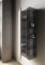 Badezimmermöbel-Set - Dogma Ideagroup - Hochschrank aus Rovere Bianco matt lackiert offenporig, seitlicher, offener Hochschrank Cristallo Fumè