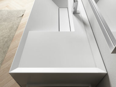 design_badmöbel-Badezimmermöbel-Set - Dogma Ideagroup - Platte Dogma aus Cristalplant mit integriertem Waschbecken