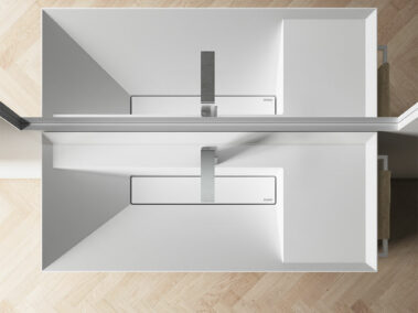 Badezimmermöbel-Set - Dogma Ideagroup - aus Cristalplant mit integriertem Waschbecken