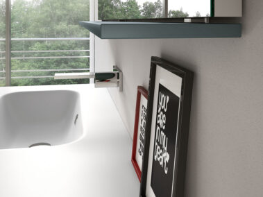 Badmöbel IDEA_ Waschbecken aus Mineralsolid Weiss matt