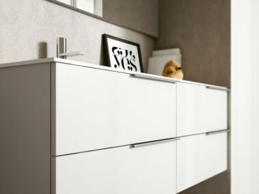 Badmöbel IDEA_Unterteilen matt lackiert Weiß, Top in Weiß matt