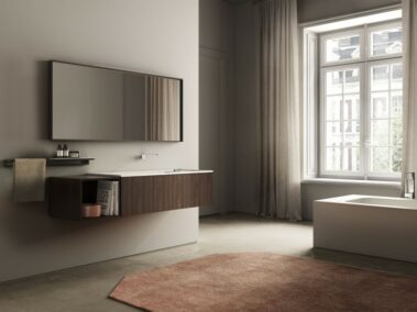 Badmöbel Set – Dogma Ideagroup - Platte Dogma aus Cristalplant mit integriertem Waschbecken, Spiegel Frame