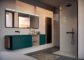 Badmöbel-ideagroup_Waschbecken-Unterschrank in der Lackausführung Verde Bluastro Soft Touch.