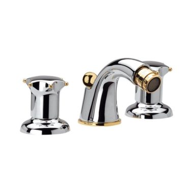 Bidet-Dreilochbatterie mit Ablaufgarnitur