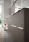 Unterteile und Oberschrank Olmo Cotto, Offenes Element Bianco matt lackiert, Sandglastop extrahell, Bianco lackiert mit integriertem Waschbecken