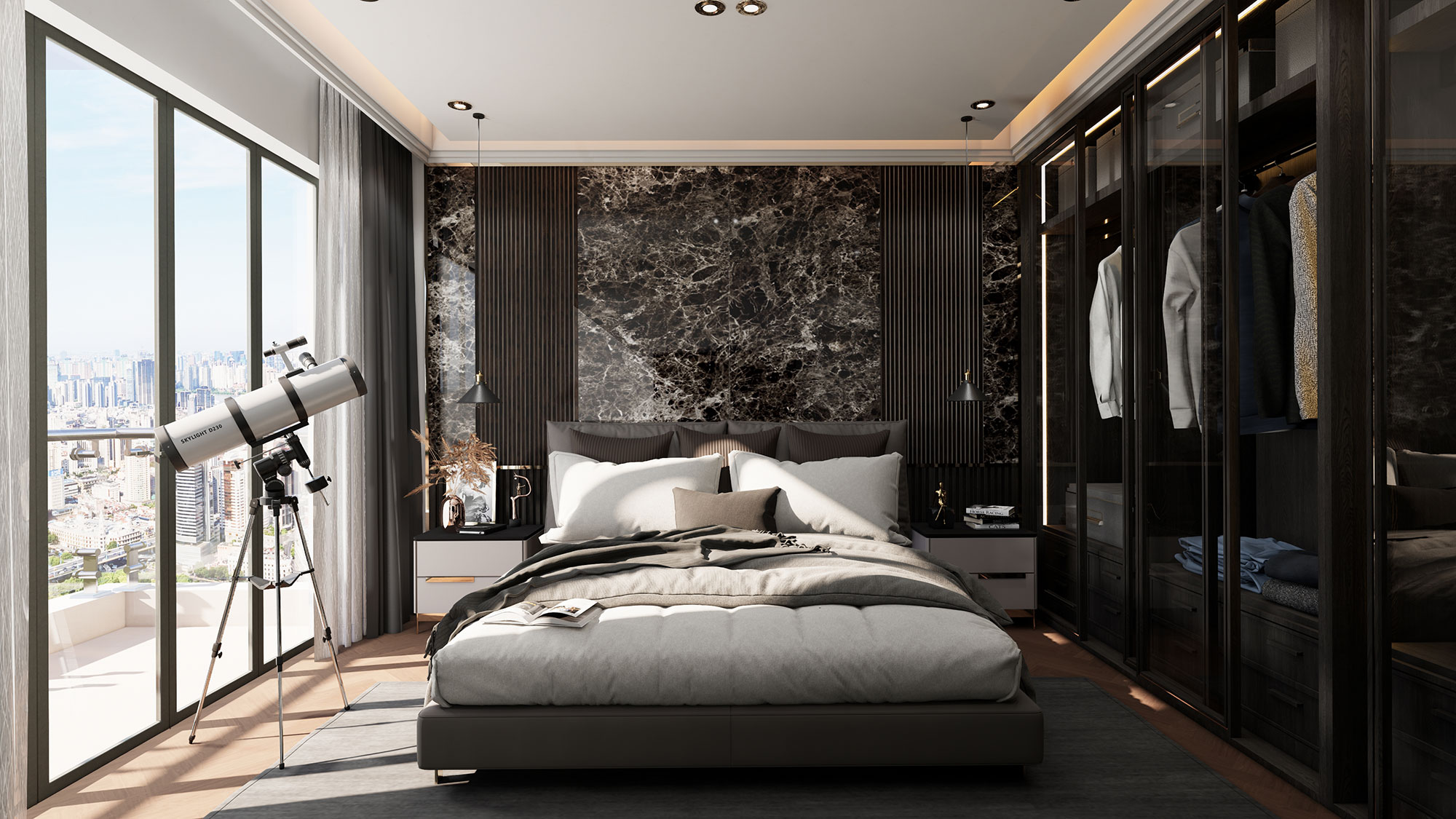 Elegante Anwendung von glänzenden Acrylplatten in Badezimmern und Schlafzimmern
