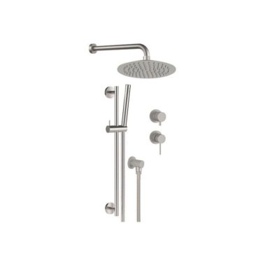 Badarmatur-Set aus gebürstetem Edelstahl