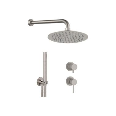 Badarmatur-Set aus gebürstetem Edelstahl