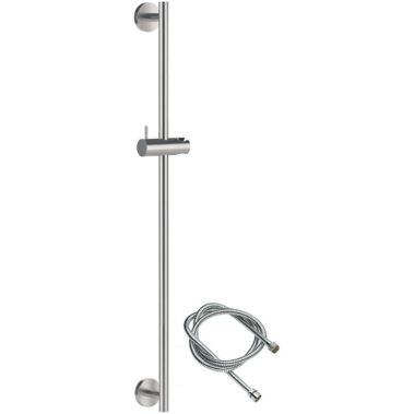 duscharmatur aus gebürstetem edelstahl