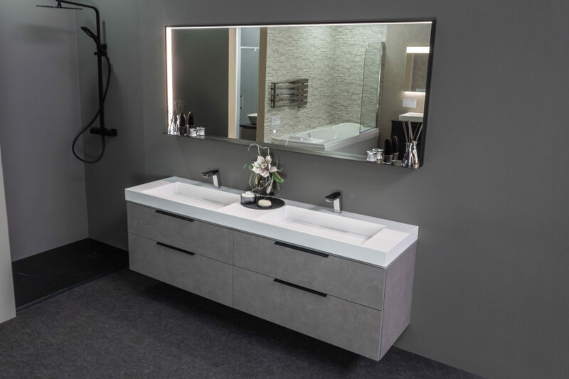 Badmöbelset Doppelwaschtisch 160 cm: Luxus und Funktionalität für Ihr Badezimmer () Badmöbelset Doppelwaschtisch 160 cm: Luxus und Funktionalität für Ihr Badezimmer