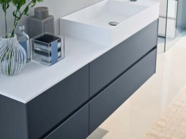 idea-group_NYU-badmöbel - Unterschrank in der matten Lackausführung petrolio