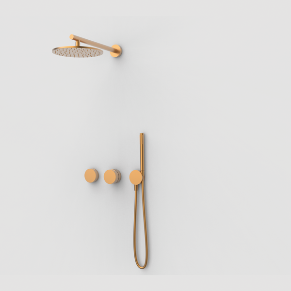 Duschmischer-Set, mit 2 Ausgängen Kupfer PVD