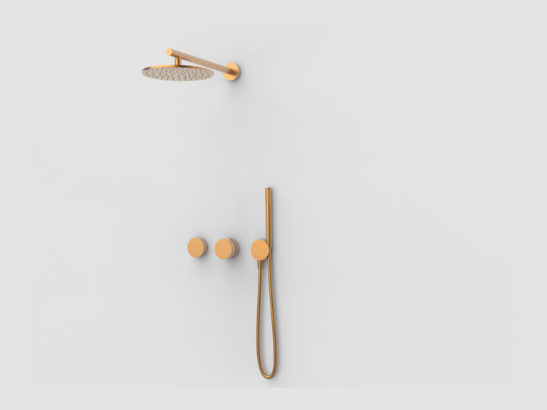 Duschmischer-Set, mit 2 Ausgängen Kupfer PVD