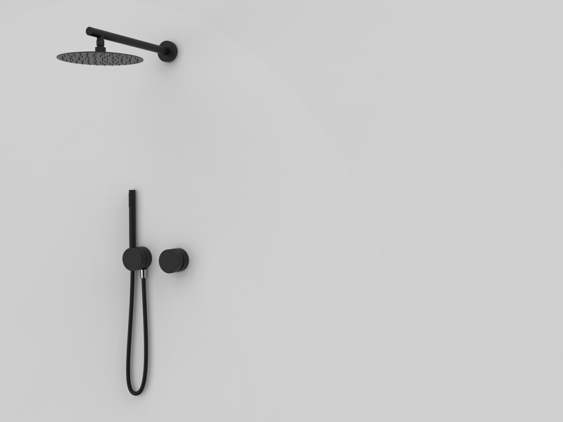 Duschmischer-Set, 2-Wege Schwarz