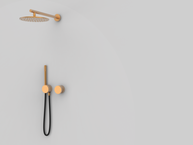 Duschmischer-Set, 2-Wege schwarz Kupfer PVD