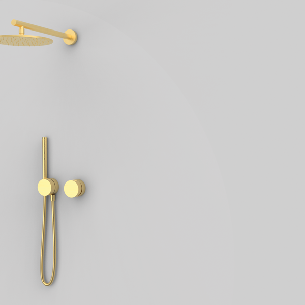 Duschmischer-Set, 2-Wege Gold gebürstet PVD